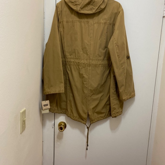 COPY - NWT Levi's Women's Cotton Hooded Anorak Dull Gold Jacket - Size 2X - Picture 8 of 13